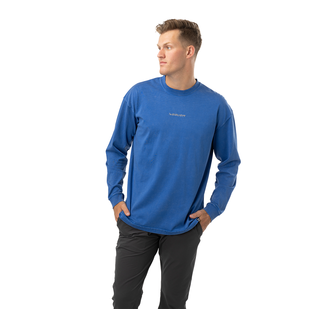 BAUER CENTER ICE ACIDWASH LONGSLEEVE TEE SENIOR